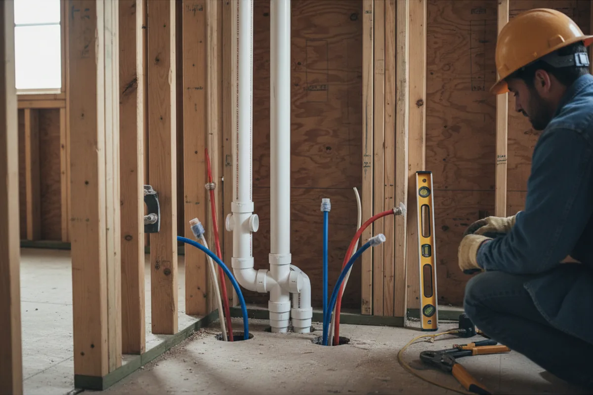 Drain and supply rough-in during Toilet Repair and Installation in Dixie