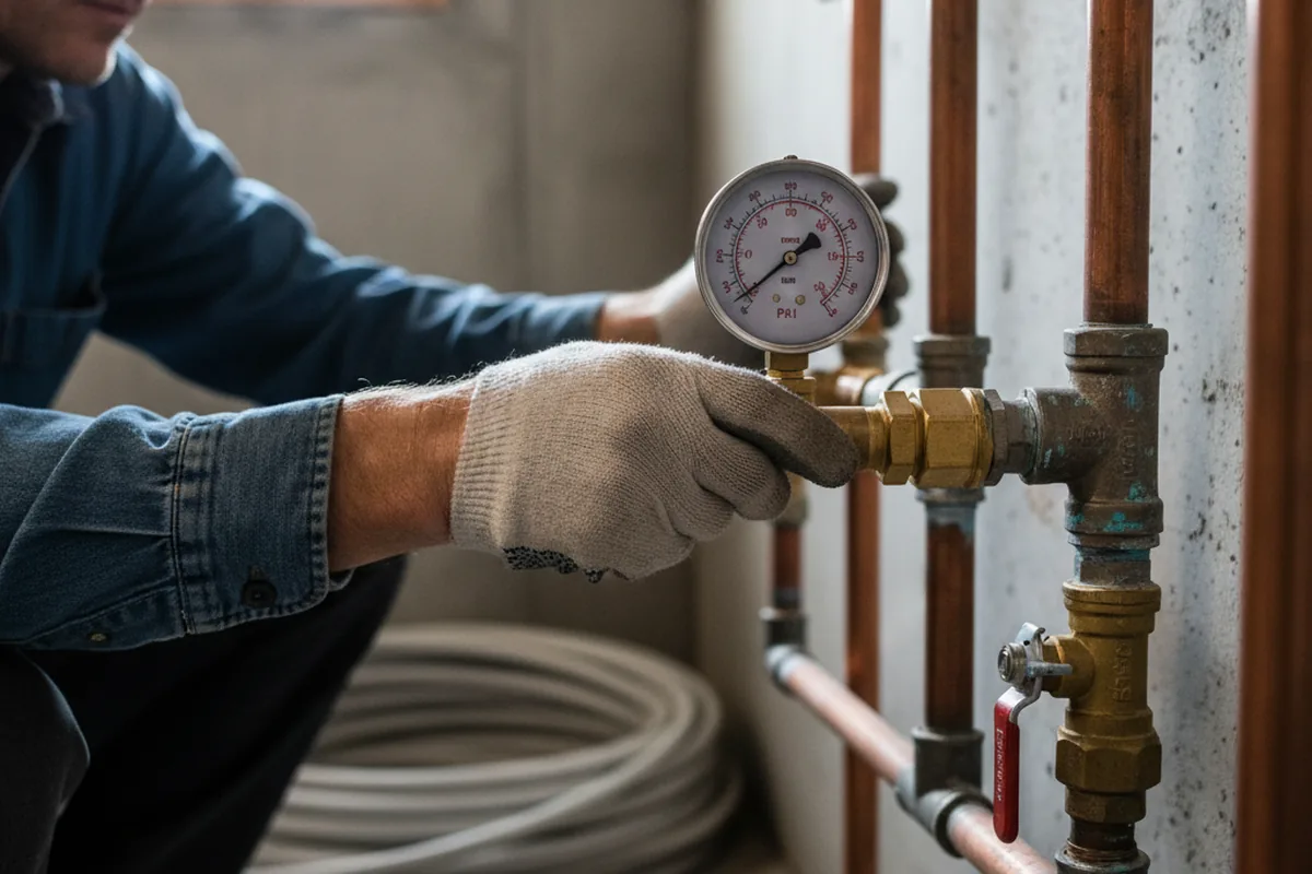 Pressure testing a repaired line during Water Line Repair in Dixie